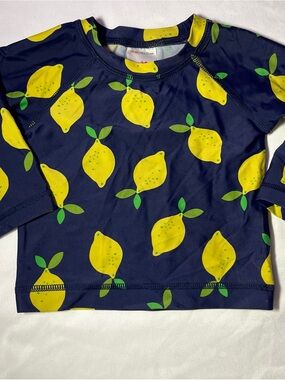 Hanna Andersson Lemon Rash Guard Swim Shirt Baby Girl 6-12M